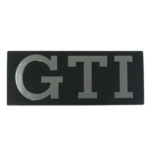  Verchromtes GTI-Signet auf schwarzem Kühlergrill-Hintergrund für VW Golf 1 GTI (06/1976-12/1983) - GA01740 