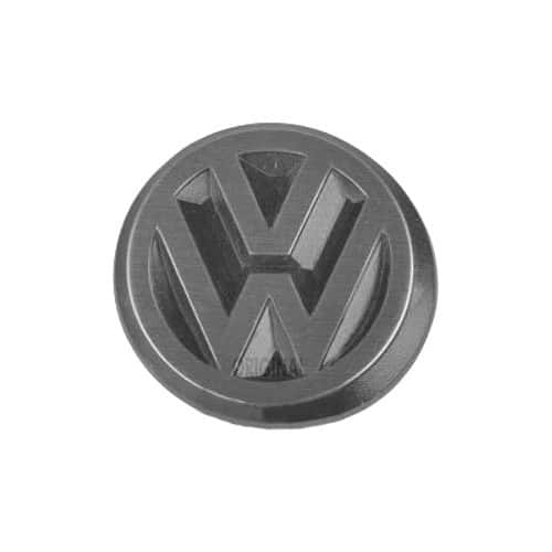  Logo posteriore VW 50 mm cromato su sfondo nero per VW Golf 1 Cabriolet Golf 2 Jetta 2 Polo 2 86C Passat B2 e Scirocco 2 - GA01765-1 