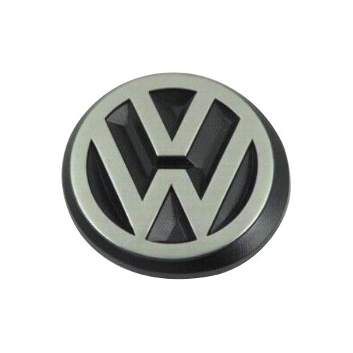  Logo arrière VW 50mm chromé sur fond noir pour VW Golf 1 Cabriolet Golf 2 Jetta 2 Polo 2 86C Passat B2 et Scirocco 2 - GA01765 