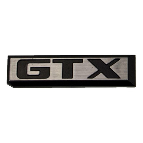  Sigle adhésif GTX chromé sur fond noir de hayon pour VW Scirocco 2 GTX 16V (10/1985-07/1989)  - GA01767 