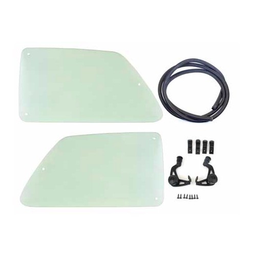  Pop-out, rear opening windows for Golf 2, green tinted version - GA10800 
