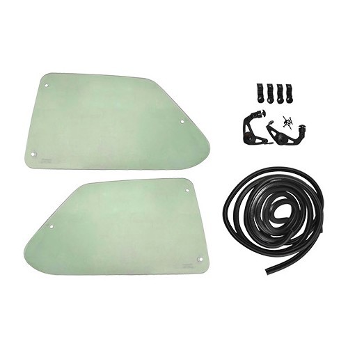  Pop-out, rear opening windows for Golf 1, green tinted version - GA10806 