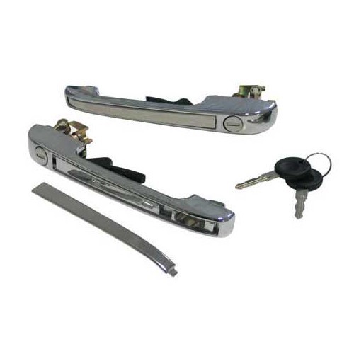  2 chrome door handle set to Golf 1 & 2 08/80-> - GA13205 