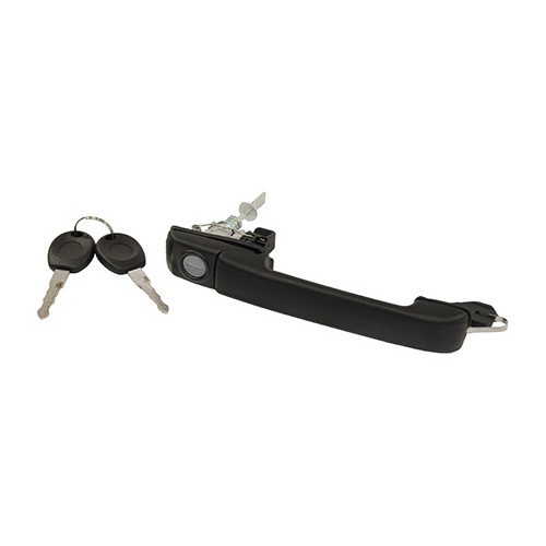  Textured black front door handle, left or right, with lock for VW Golf 3 and Vento  - GA13207 
