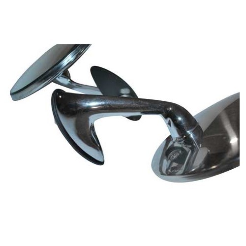 Pair of round mirrors in chrome-plated stainless steel - GA14949