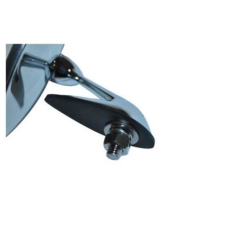 Pair of round mirrors in chrome-plated stainless steel - GA14949