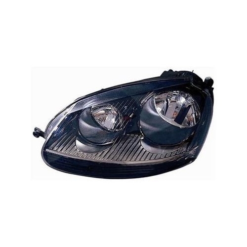  Left H7/H7 black/chrome headlight, for Golf 5 - GA17549 