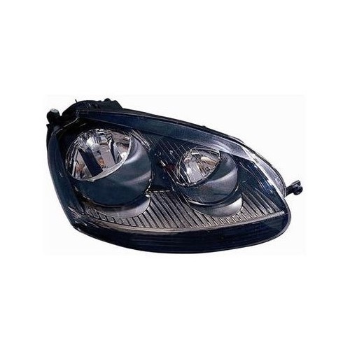  Right H7/H7 black/chrome headlight, for Golf 5 - GA17550 