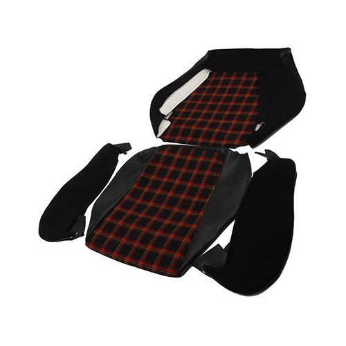  Jogo de capas vermelho/preto aos quadrados pequenos para Golf 1 GTI - GB25560 