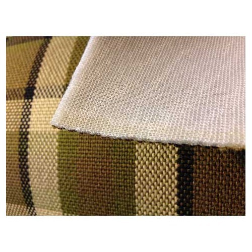  Seat fabric Westfalia check pattern Green Brown Beige - GB25760-1 