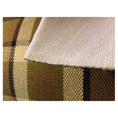 Seat fabric Westfalia check pattern Green Brown Beige - GB25760
