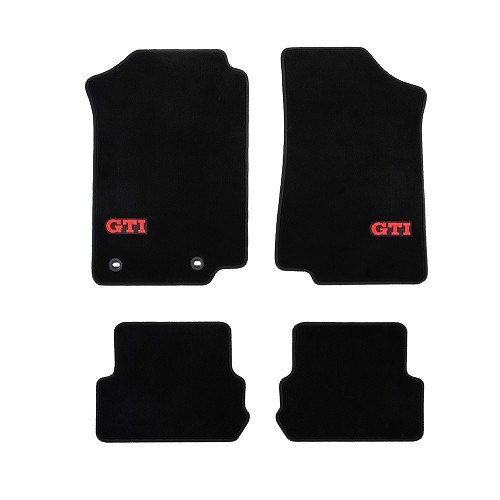  Set of 4 luxury black Ronsdorf floor mats for Golf 2 with GTI"" inscription - GB26162-1 