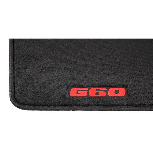  Zwarte vloermatten voor Golf 2 met G60 opschrift, set van 4 - GB26164-2 