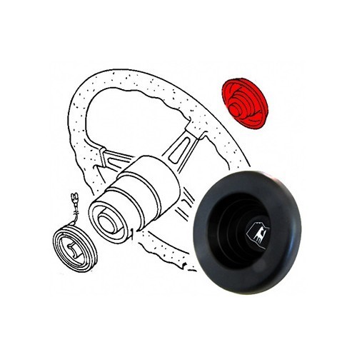     
                
                
    Central steering wheel cover for Golf 1 GTi 3-spoke steering wheel, black - GB29500
