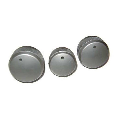  Manípulos de ventilação com aspeto de alumínio para o Golf 5 - 3 peças - GB31303 