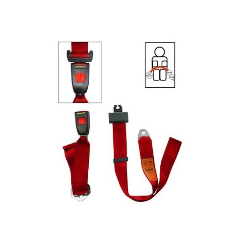  Securon red 2-point rear central seat belt - Static - GB38011 