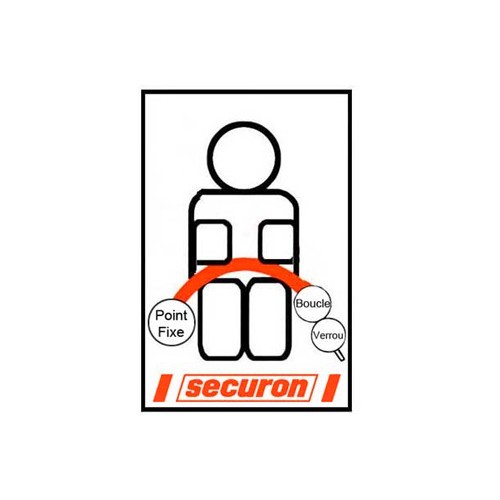  Securon beige 2 punts veiligheidsgordel achter - - GB38013-1 