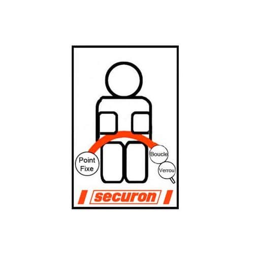  Cinto de segurança traseiro de 2 pontos bege - Estático - GB38013-1 