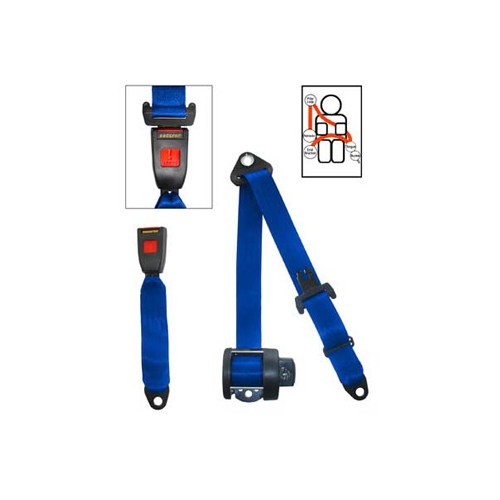  Securon blue 4-point rear belt - with reel - GB38042 
