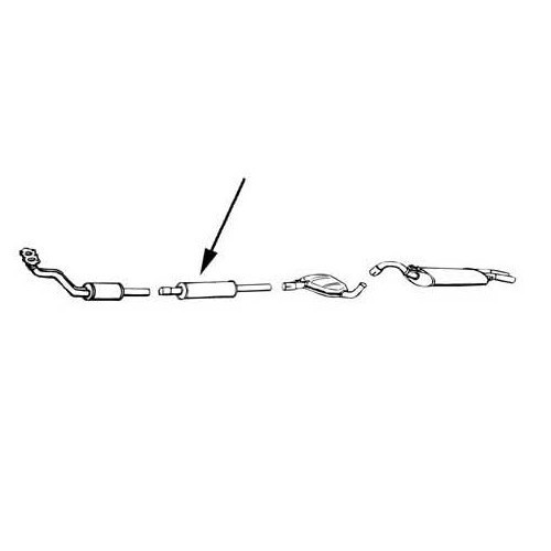 Silencieux intermédiaire avant pour VW Golf 2 et Corrado - GC20006
