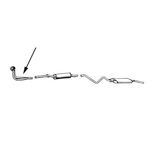 Tubo a J di uscita del collettore di scarico per Golf 1 - GC20092