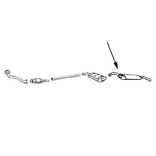 Rear exhaust silencer for VW Golf 2 - GC20208
