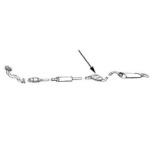 Silencieux intermédiaire arrière pour VW Golf 2 GTI 16S - GC20214