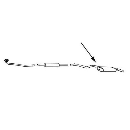 Silenziatore di scarico posteriore per Golf 2 Turbo Diesel - GC20218