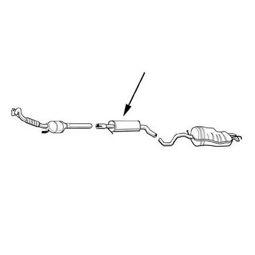  Original-style exhaust intermediatesection for Golf 4 and New Beetle - GC20331-3 
