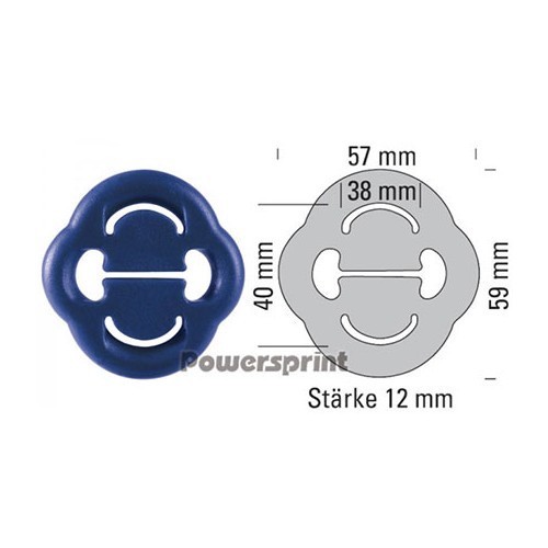  Silent-block de tubo de escape reforzado en silicona - GC20835-2 