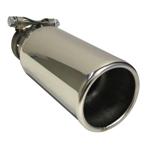  Tubo de escape redondo cromado "sports look" de 80 mm de diámetro para silenciador de sistema de escape GC21018 - GC21019 