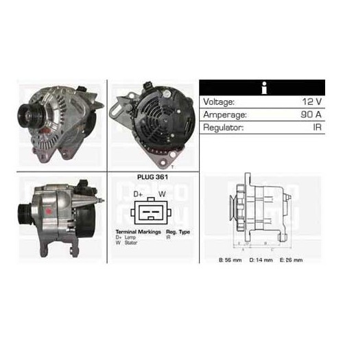  Reconditioned90A alternator with exchange for VW Passat 3 - GC35082 