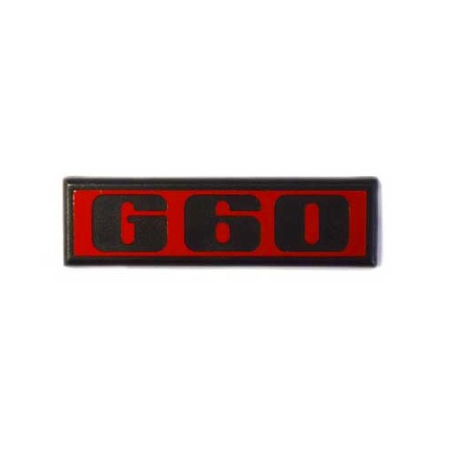  Sigle adhésif G60 noir sur fond rouge pour face arrière de VW Golf 2 GTI G60 (08/1988-07/1991) - GC40029 