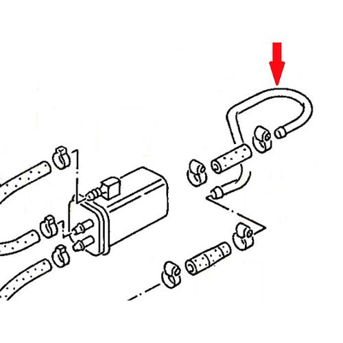  Manguera rígida de combustible entre bomba y filtro sistema K-Jetronic para VW Golf 1 Cabriolet y Scirocco (08/1982-07/1993) - GC42111-1 
