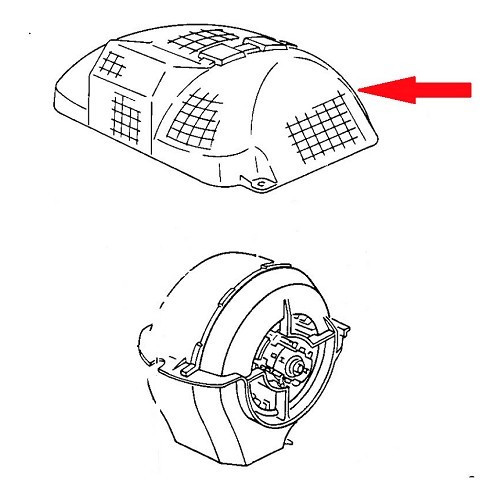 Rejilla protectora para ventilador interior para VW Golf 1 y Jetta 1 (02/1974-07/1993) - GC42113-2 