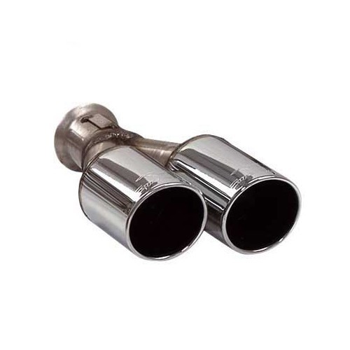  1 SUPERSPRINT stainless steel double round end piece for single-outlet silencer - GC50530DR 