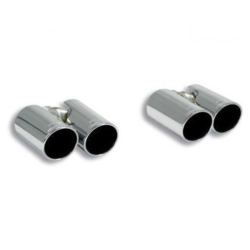  SUPERSPRINT double round stainless steel end caps on double outlet silencers - per pair - GC50532DR 