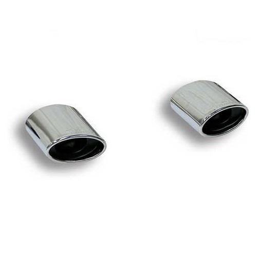  SUPERSPRINT Tapas ovaladas de acero inoxidable en silenciadores de doble salida - por par - GC50532V 