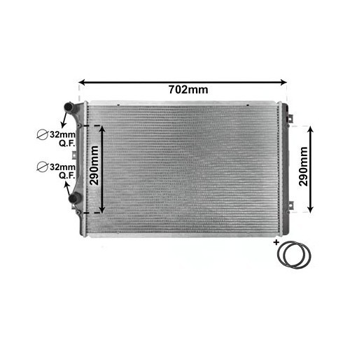  Engine water radiator for Golf 5 with automatic gearbox and air conditioning - GC55666 