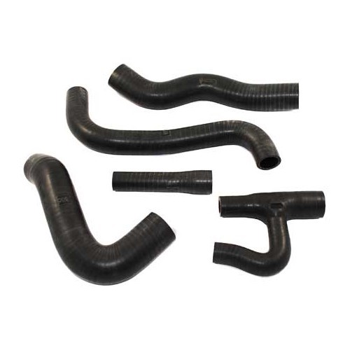  Set of 5 classic black SAMCO coolant hoses for Golf 1 GTi saloon 1600 (EG) - GC56904 