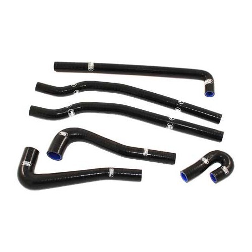  Set of 6 black SAMCO auxiliary coolant hoses for Golf 1 GTi saloon 1600 (EG) / 1800 (DX) - GC56914 