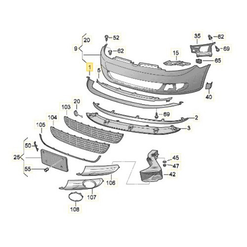 Frontspoiler oben für Volkswagen Golf 6 - GC60591