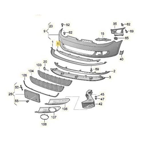 Front spoiler support for Volkswagen Golf 6 - GC60592