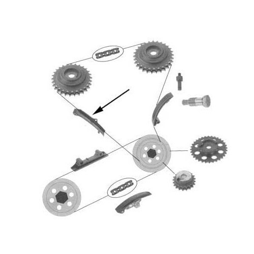 Upper slider for timing belt tension engine VR6 - GD30904