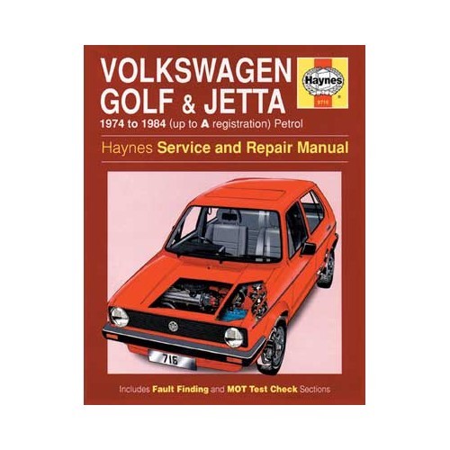     
                
                
    Haynes techbook for Volkswagen Golf 1 and Jetta petrol from 74 to 84 - GF02050
