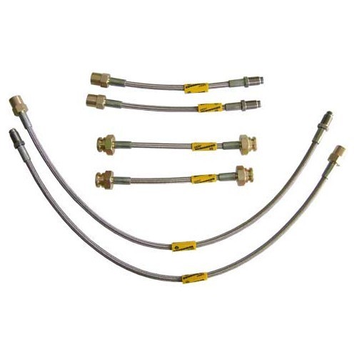  Set of 6 aviation-type brake hoses for VW Corrado VR6 ->95 - GH24314 