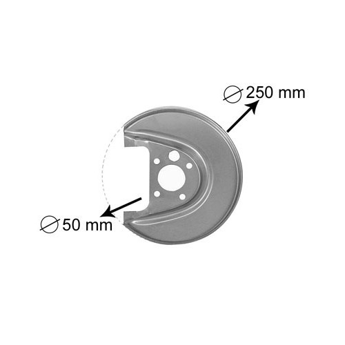  Protecteur de disque de frein arrière droit pour VW Golf 4 Berline ou Variant et New Beetle (10/1997-07/2010) - codes freinage 1KK 1KS 1KV 1KP 1KT 1KX  - GH27848-1 