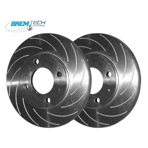     
                
                
    Dischi freno anteriori scanalati a turbina BREMTECH per VW Polo G40 - set di 2 - GH30003M
