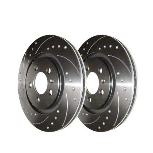  2 BREMTECH pointed grooved front brake discs, 280 x 22 mm - GH30600B 