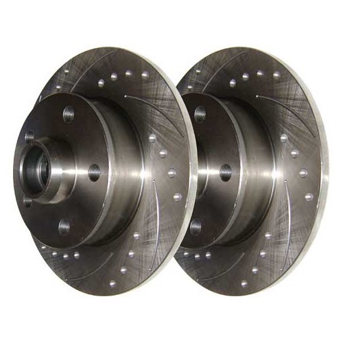  2 BREMTECH pointed grooved rear brake discs, 226 x 10 mm (5 holes) - GH30700B 